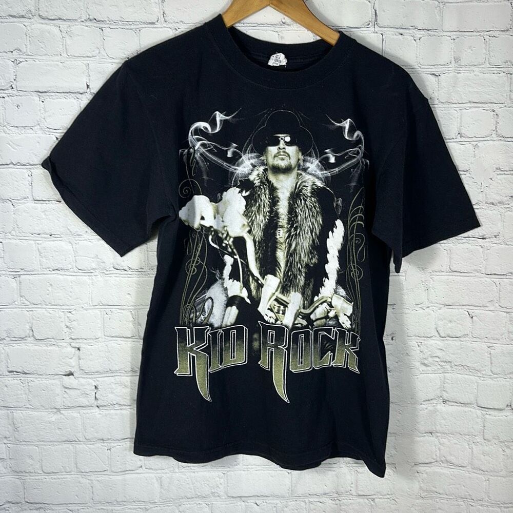 Kid Rock Tour 07 Faded Black Band Tee Concert Shirt size‎ M Medium